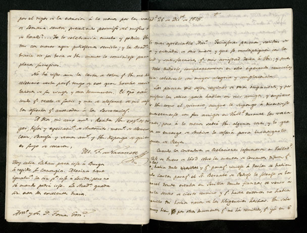 Carta a Tomás González, archivero de Simancas, preguntando sobre documentos cervantinos